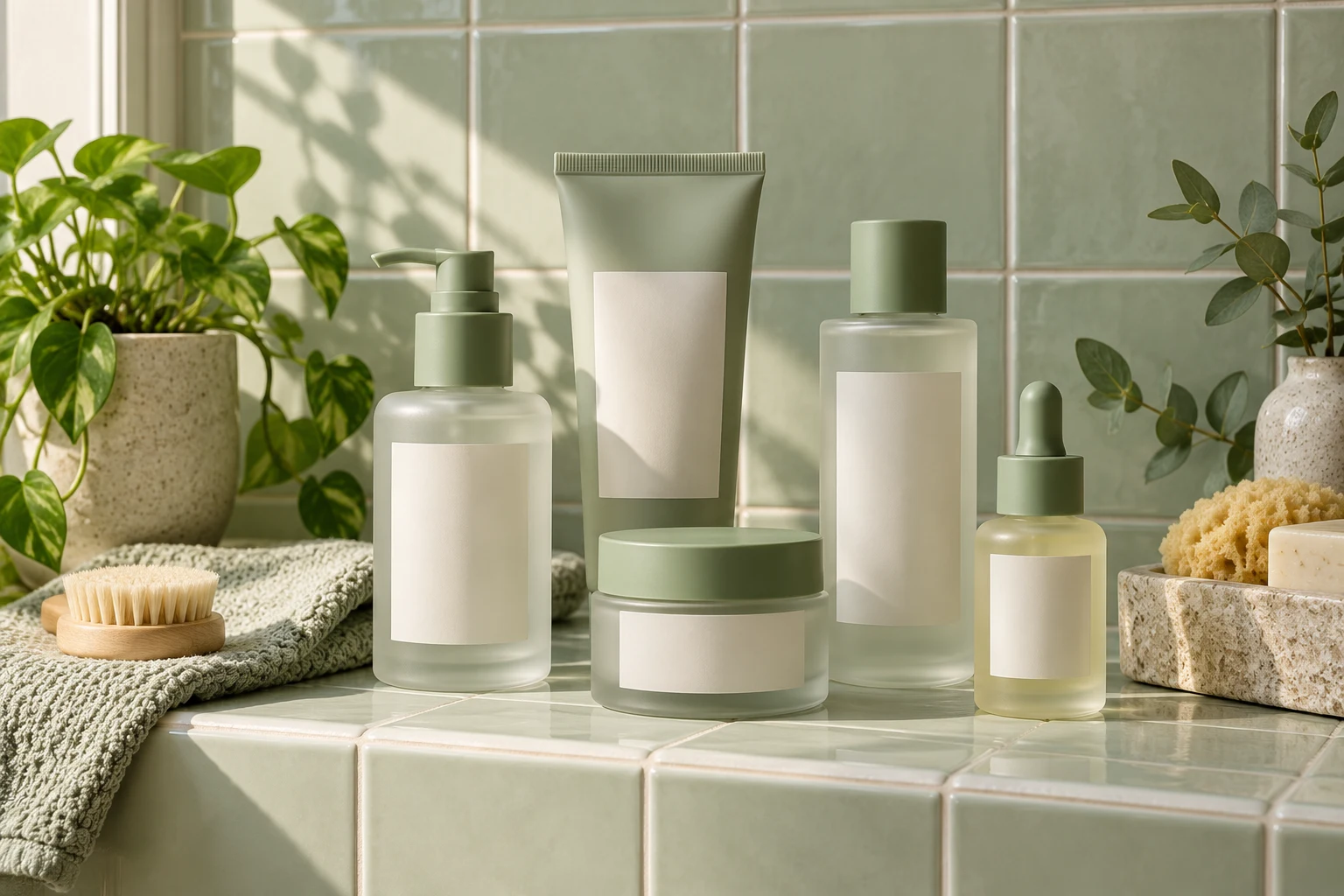 A calm shelf of everyday skincare